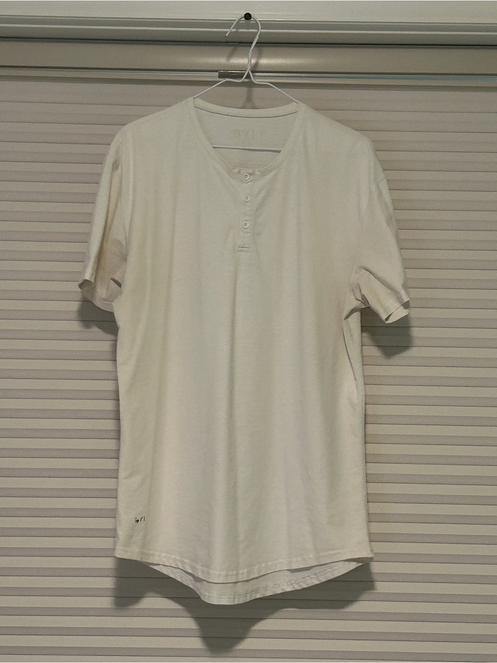 BYLT Basics Off White Short-Sleeve Henley Tee